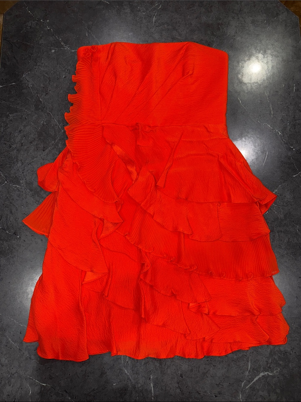 Ali Ro Women's Orange Ruffled Mini Dress